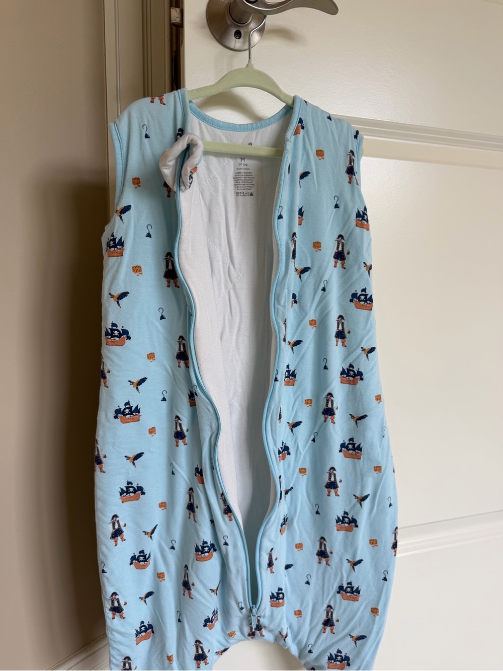 Kyte Light Blue Pirate Print Sleep Sack Pajamas - Picture 2 of 4